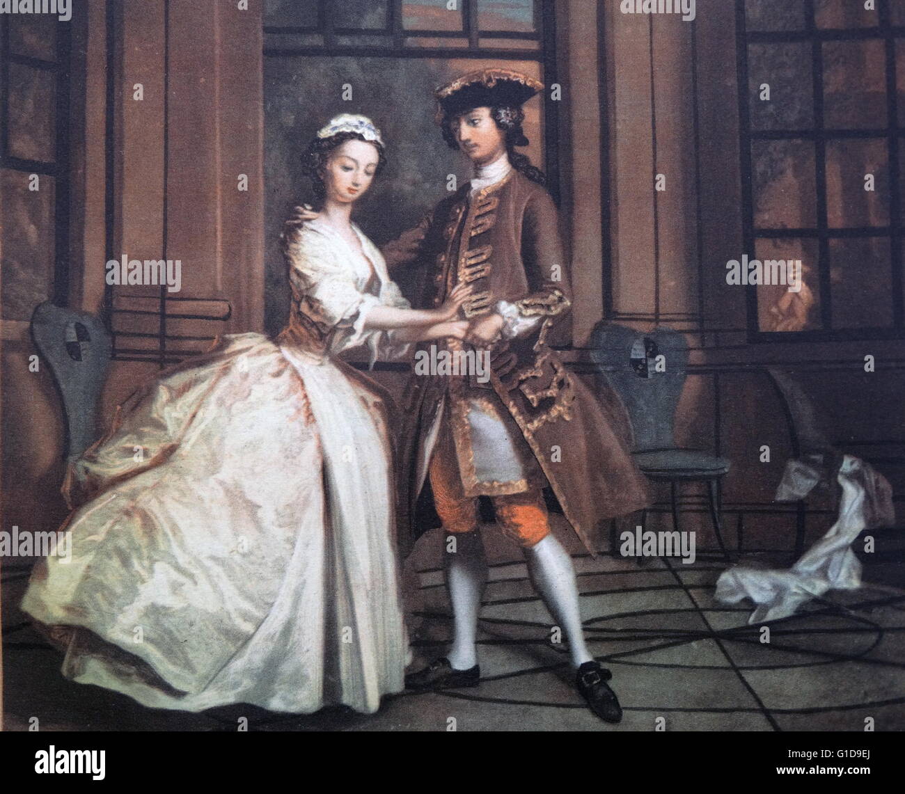 Illustration aus "Pamela" von Samuel Richardson, gemalt von Joseph Highmore. Stockfoto