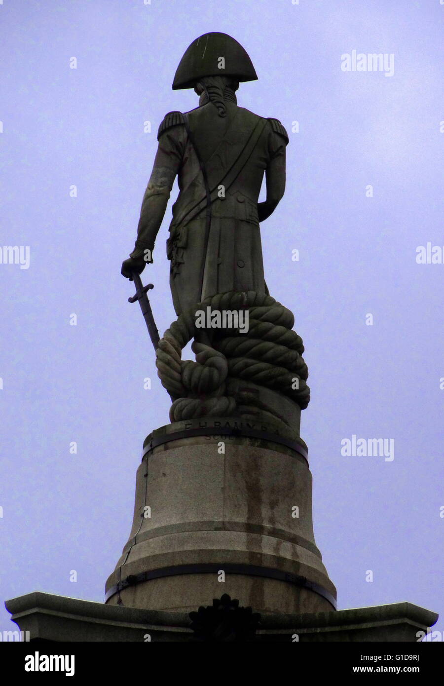 Admiral Lord Nelson, Nelson Säule Statue, Trafalgar Square in London Stockfoto
