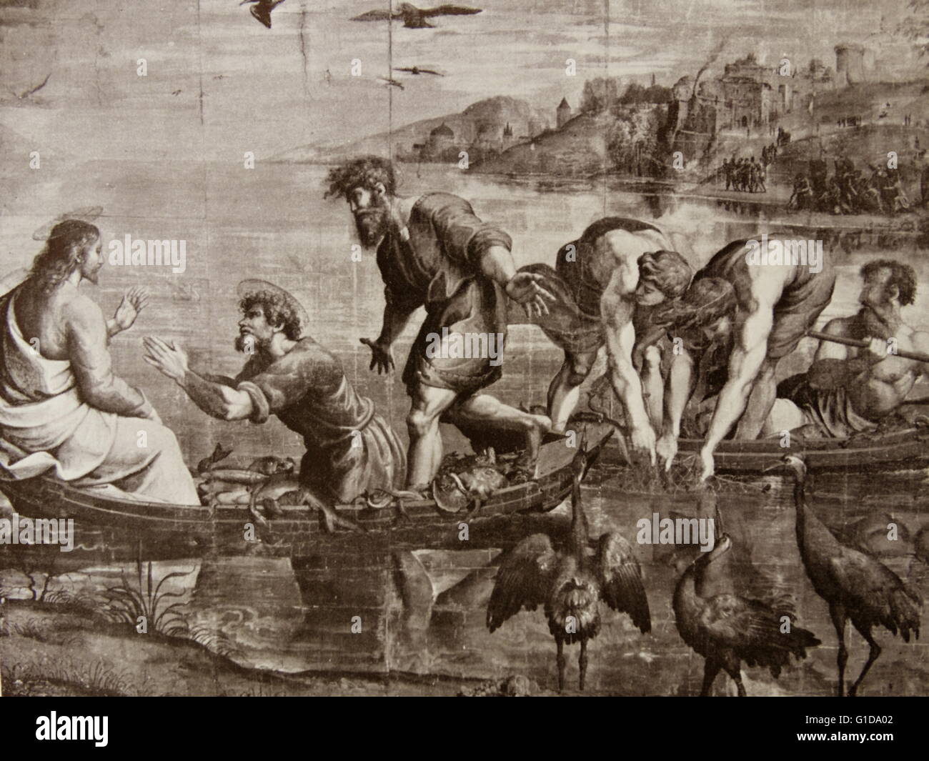 Die wundersame Tiefgang von Fischen. 1515-1516. Cartoon von Raphael, geboren 1483 - 1520 starb Stockfoto