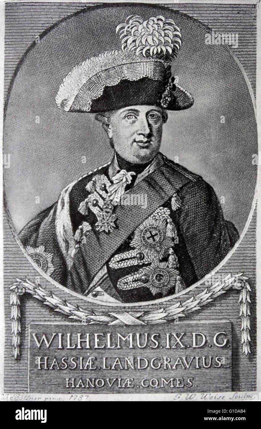 William (Wilhelm) i., Kurfürst von Hessen (1743-1821). Stockfoto