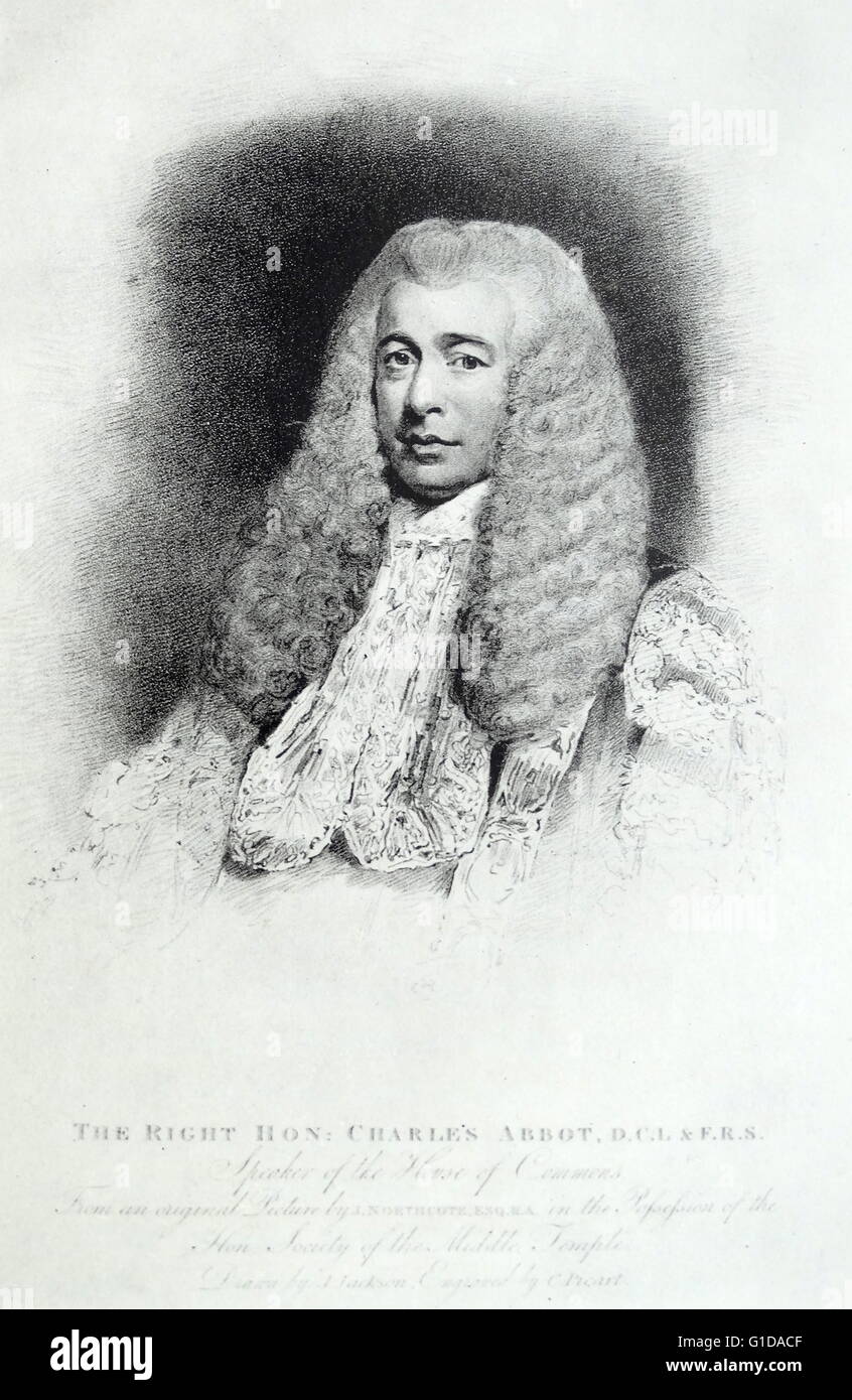 Charles Abbot, Baron Colchester (1757-1829), britischer Jurist und Staatsmann. Sprecher des House Of Commons 1802-1817 Stockfoto