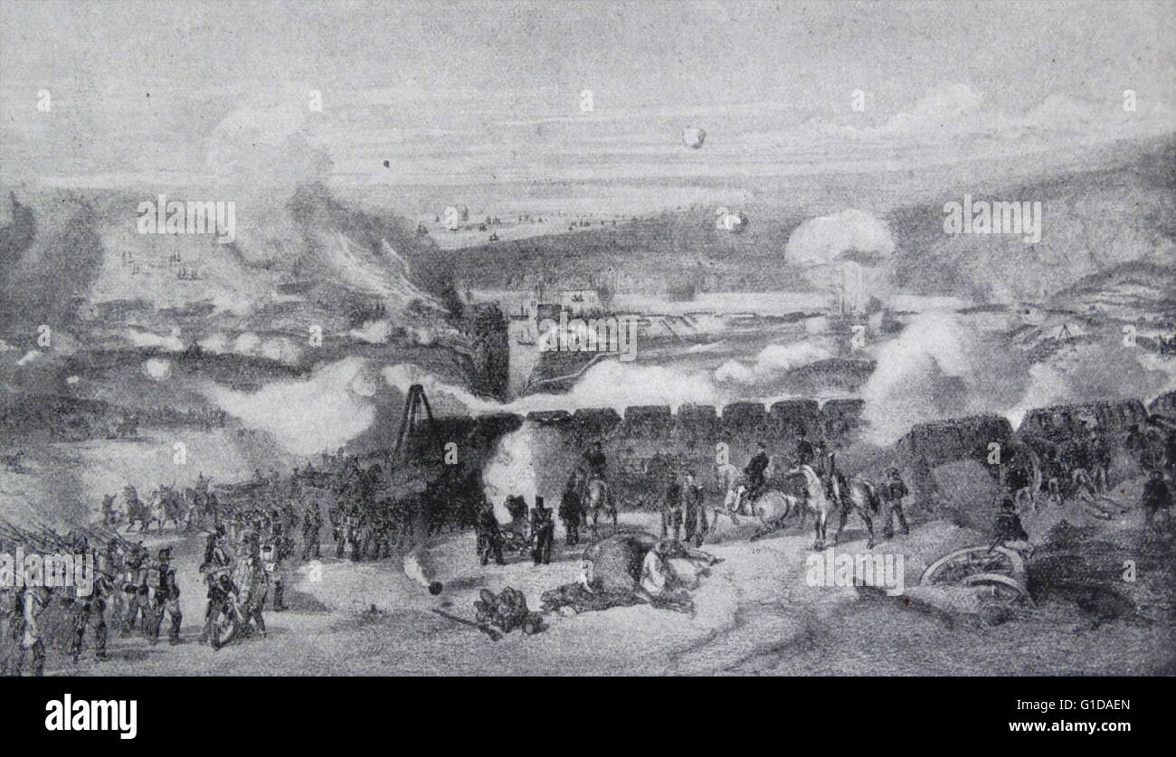 Belagerung von Sewastopol während des Krimkrieges 1854. Stockfoto