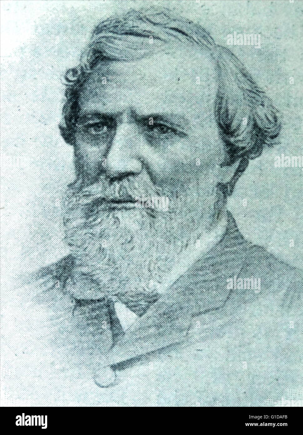 Robert Browning (1812-1889). Englischer Dichter und Dramatiker, dessen Werk für Ironie und sozialer Kommentar bekannt ist. Stockfoto