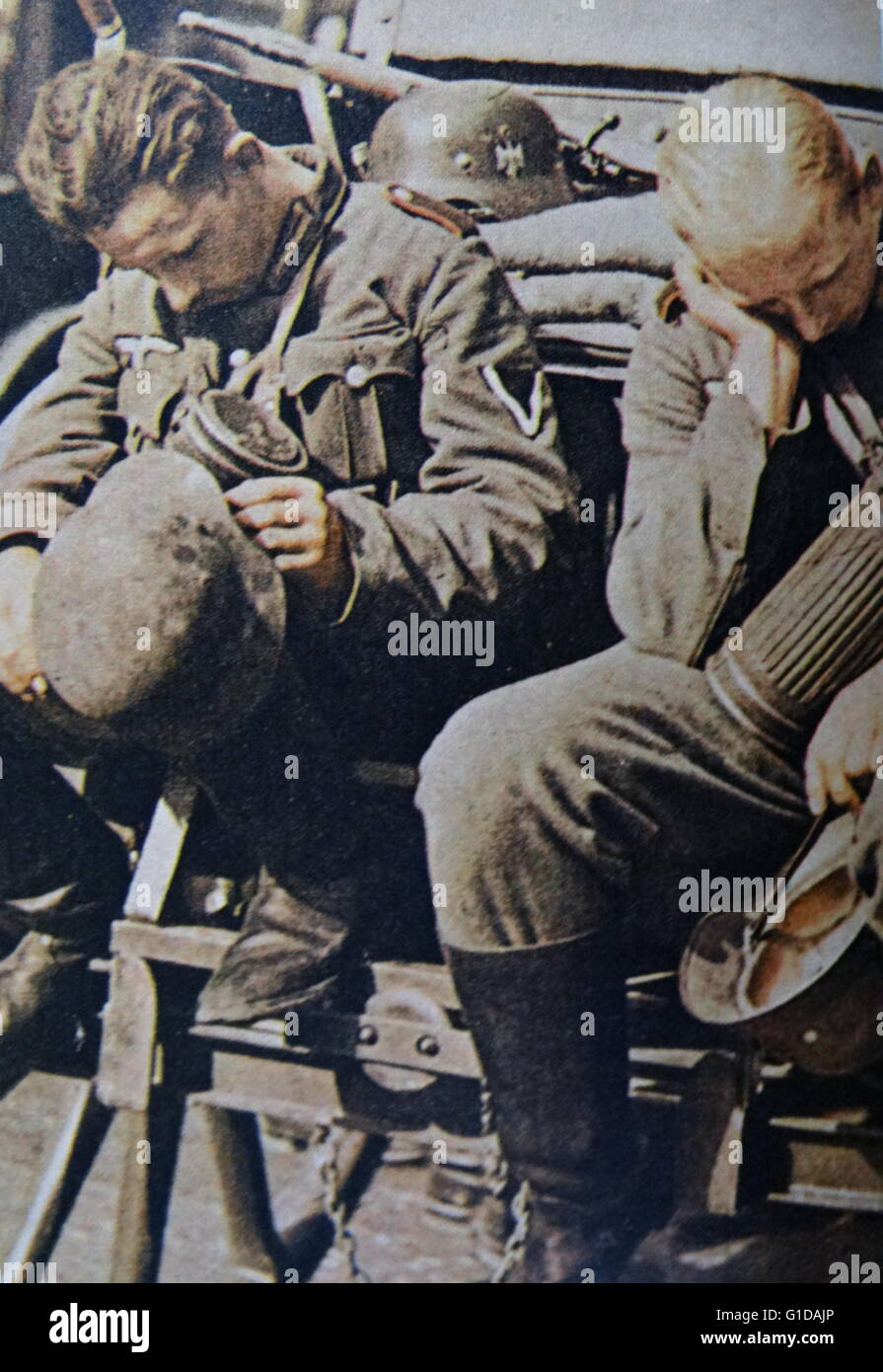Wehrmacht Kriegsgefangene in Frankreich 1944 Stockfoto