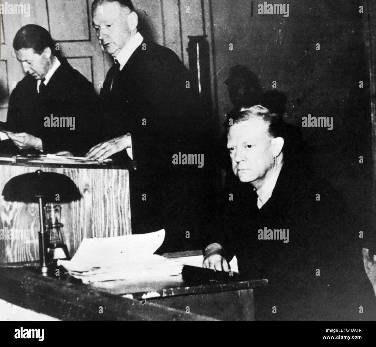 Pierre Laval, Minister für auswärtige Angelegenheiten der Regierung von Vichy. Den Spitznamen "Des Mannes von Deutschland". Stockfoto