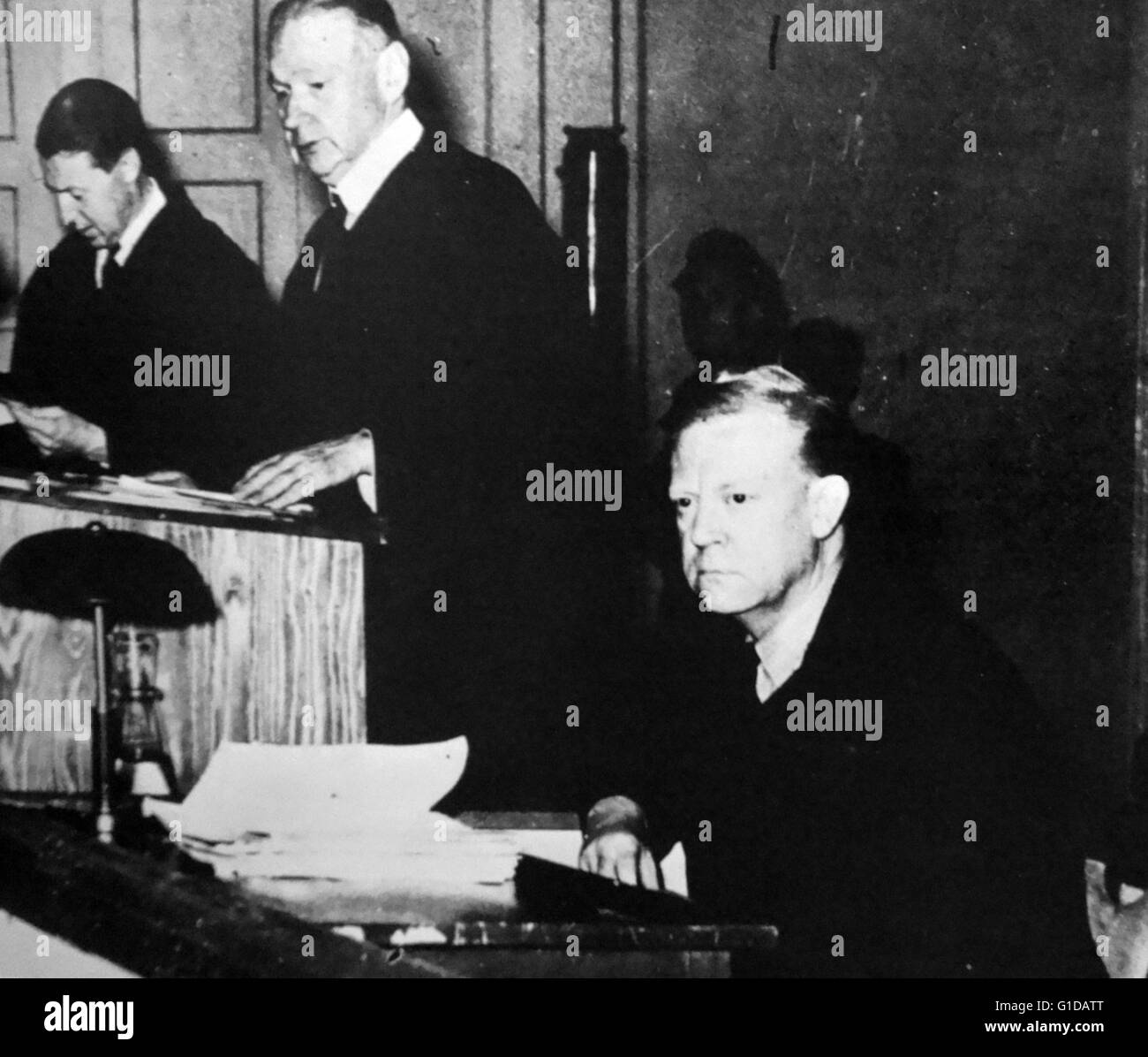 Pierre Laval, Minister für auswärtige Angelegenheiten der Regierung von Vichy. Den Spitznamen "Des Mannes von Deutschland". Stockfoto
