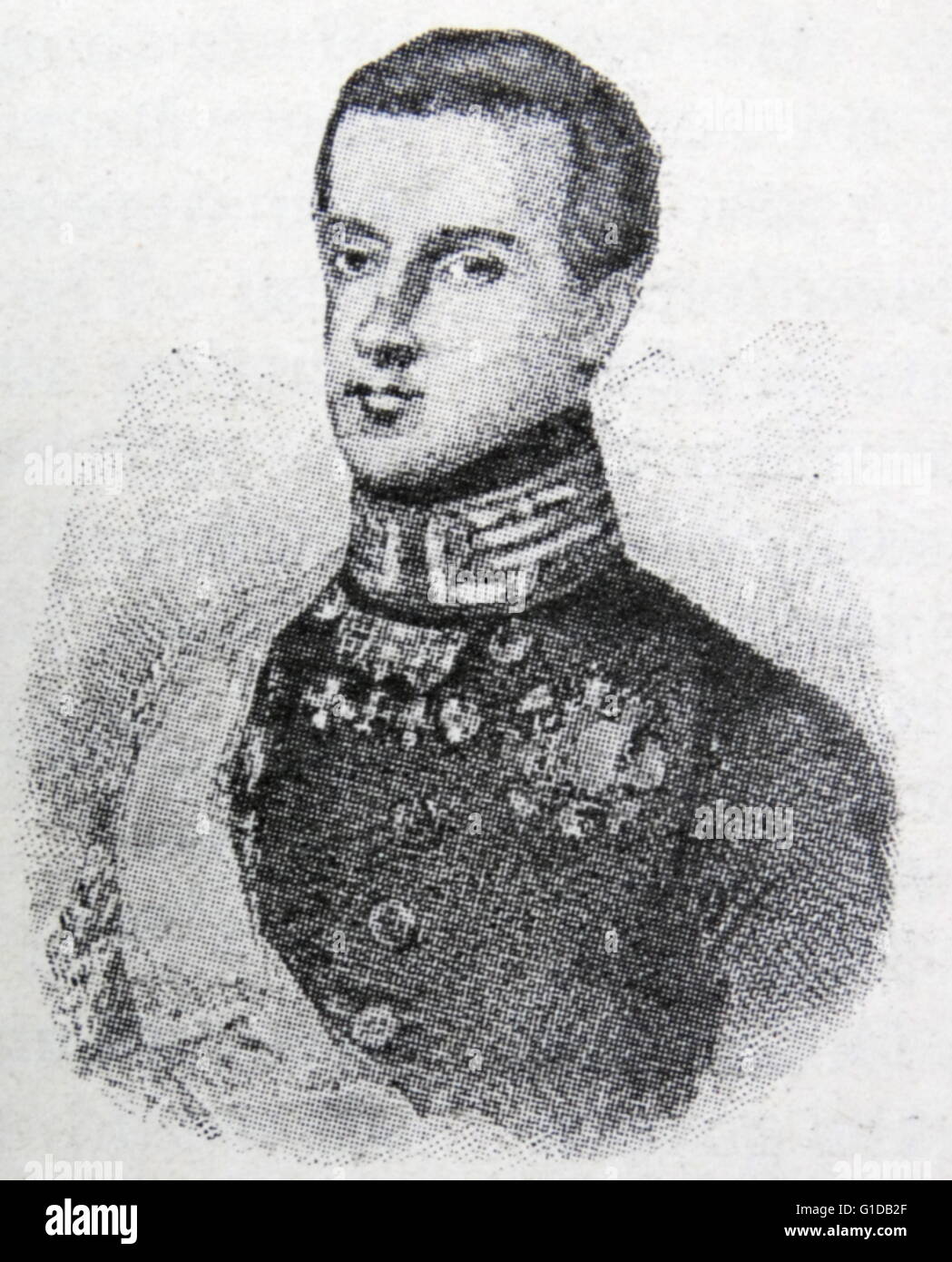 Charles Albert. Er folgte seinem Vater als König von Sardinien und verfolgte eine Politik der Mäßigung trotz Kriegserklärung gegen Österreich im Jahre 1848. Er dankte im Folgejahr. Stockfoto