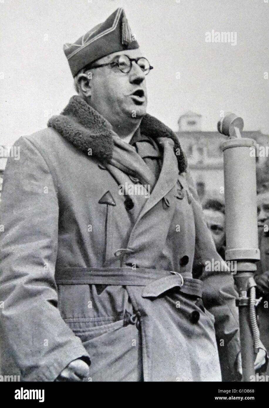 Juan Yagüe y Blanco,(1891 – 1952). Offizier der spanischen Armee während des spanischen Bürgerkrieges, eines der wichtigsten in der Nationalmannschaft. Er wurde bekannt als "The Butcher von Badajoz", weil er Tausende getötet, darunter verwundete Männer im Krankenhaus bestellt. Stockfoto