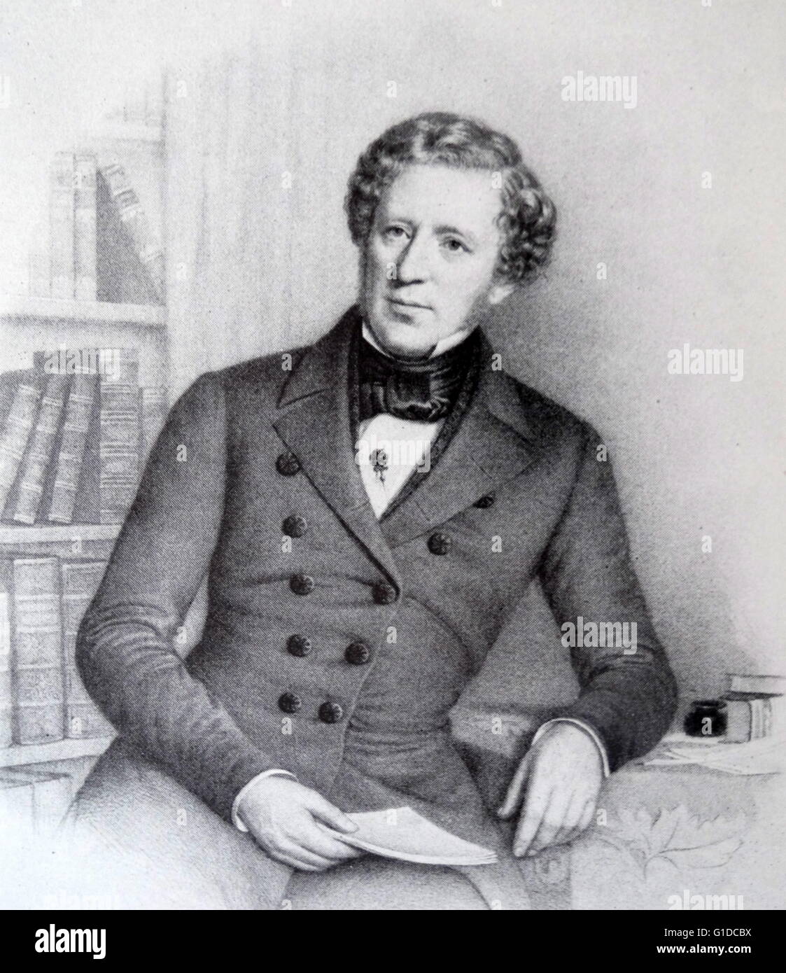 Porträt von Lars Johan Hierta (1801-1872) eine schwedische Zeitungsverleger, Gesellschaftskritiker, Geschäftsmann und Politiker. Vom 19. Jahrhundert Stockfoto