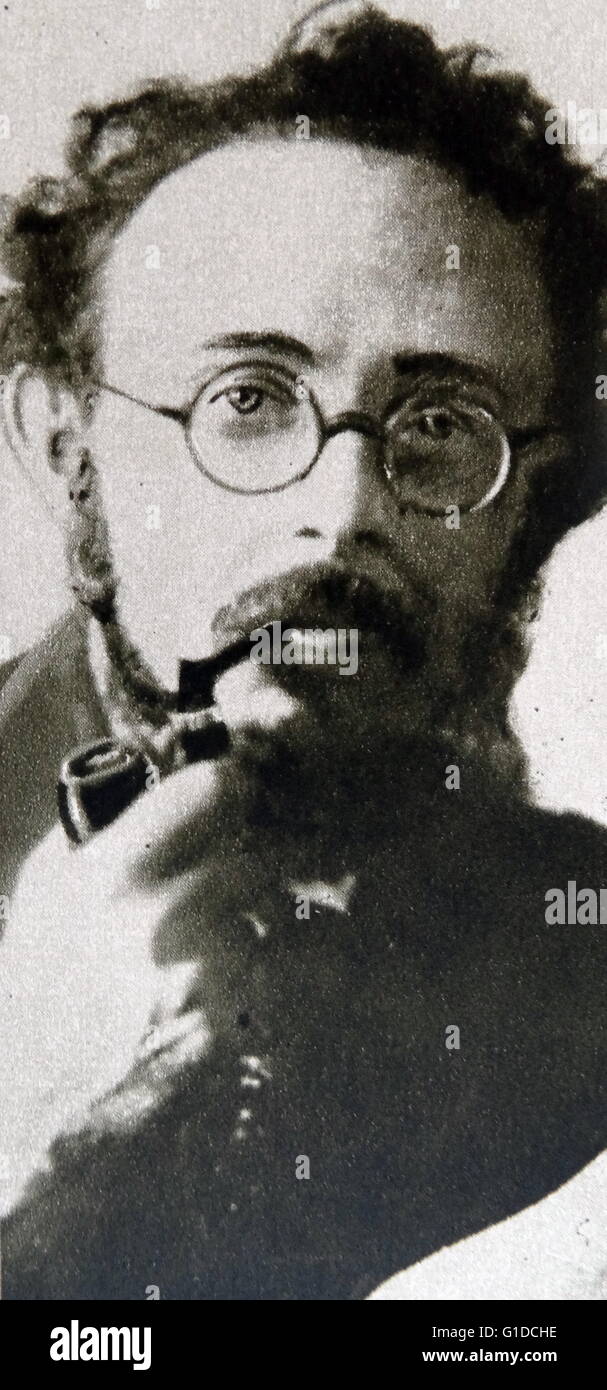 Fotografisches Porträt von Karl Radek (1885-1939) eine österreichische-ungarische Marxist. Vom 20. Jahrhundert Stockfoto