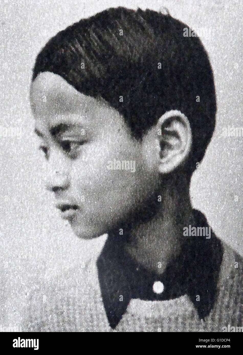 Ananda Mahidol (1925 – 1946) Monarch von Thailand aus dem Haus Chakri als Rama VIII.  von der Nationalversammlung im März 1935 als König anerkannt, war er ein neun-Jahr-alte Junge lebt in der Schweiz. Im Dezember 1945 kehrte er nach Thailand zurück, aber sechs Monate später, im Juni 1946 wurde er erschossen in seinem Bett aufgefunden. Stockfoto