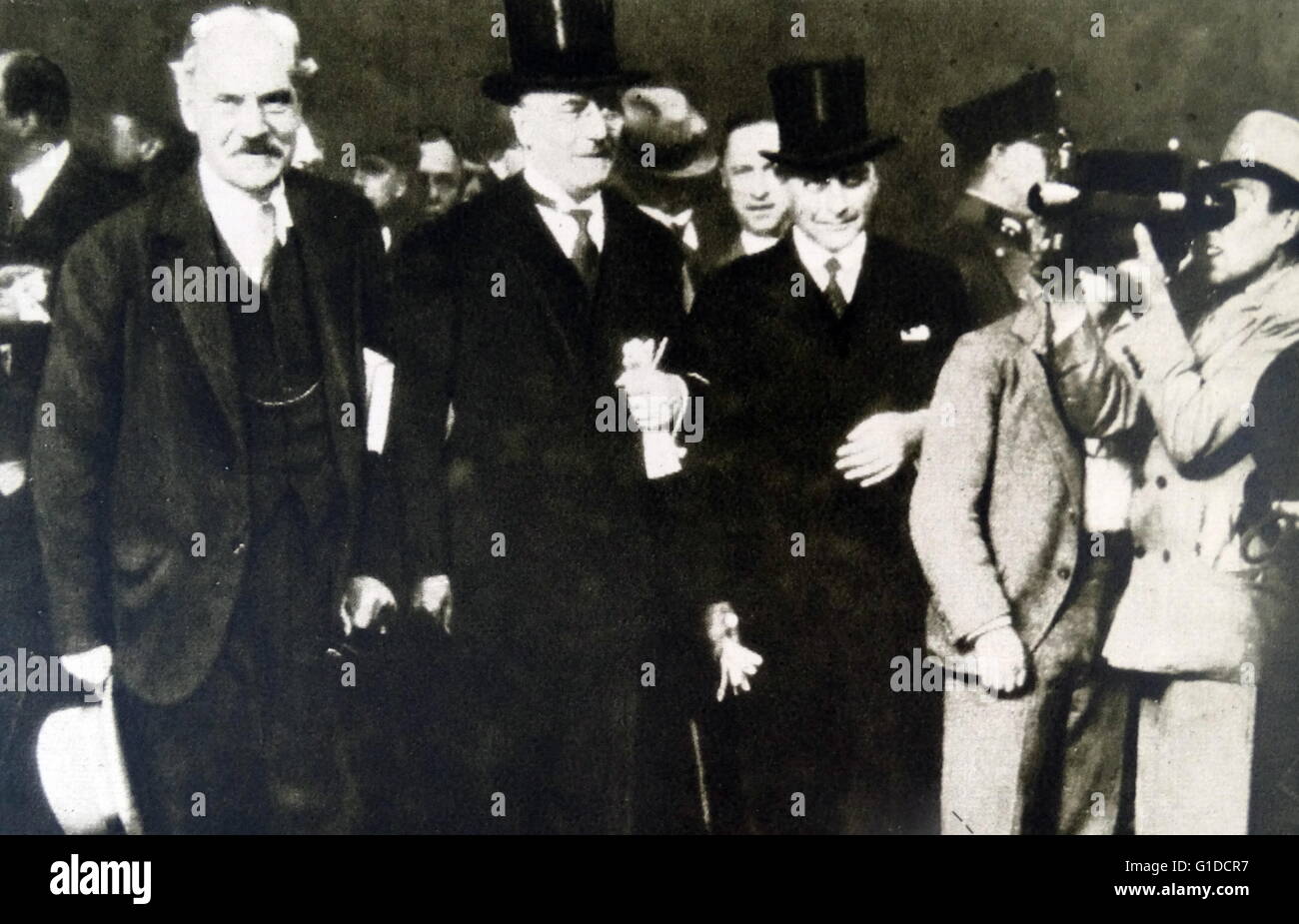 Der britische Premierminister Ramsay Macdonald besucht Bundeskanzlerin Brüning in Berlin 1931 Stockfoto
