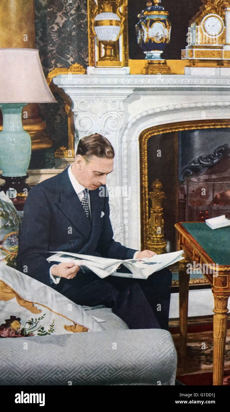 George VI (1895 – 6 Februar 1952) war König des Vereinigten Königreichs und der Besitzungen des britischen Commonwealth vom 11. Dezember 1936 bis zu seinem Tod Stockfoto