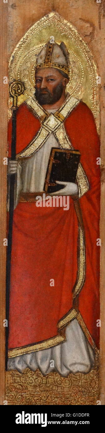 Porträt von Saint Peter Damien von Jacopo di Cione (1325-1390) ein italienischer Maler. Vom 14. Jahrhundert Stockfoto
