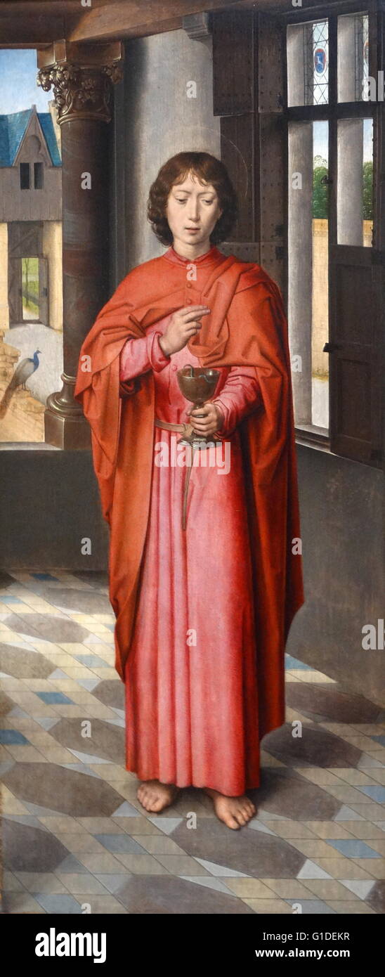 Triptychon Gemälde mit dem Titel The Donne Triptychon von Hans Memling (1430-1494) Deutsch altniederländischen Maler. Vom 15. Jahrhundert Stockfoto Triptychon Gemälde mit dem Titel The Donne Triptychon von Hans Memling (1430-1494) Deutsch altniederländischen Maler. Vom 15. Jahrhundert Stockfoto