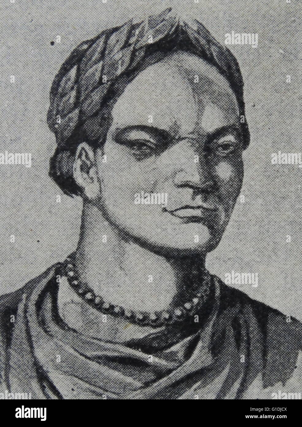 Attila (FL. 434-453), Attila der Hunne war der Herrscher der Hunnen von 434 bis zu seinem Tod im März 453. Attila war ein Führer des hunnischen Reiches, eine Stammeskonföderation, bestehend aus der Ostgoten, Hunnen und Alanen unter anderem auf dem Gebiet von Mittel- und Osteuropa Stockfoto