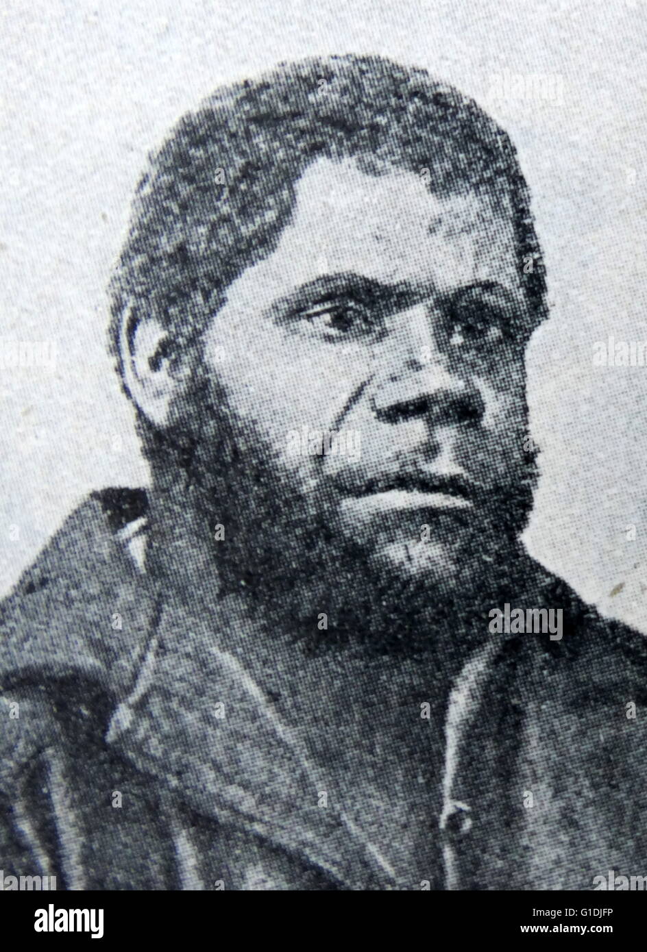 King Billy oder William Lanne, der letzte männliche Tasmanische Aborigine starb im Jahre 1869. Stockfoto