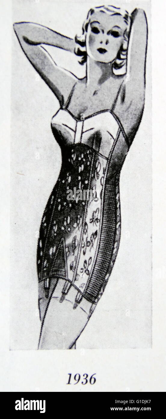 Frau im typischen Outfit aus den 1930er Jahren. Stockfoto