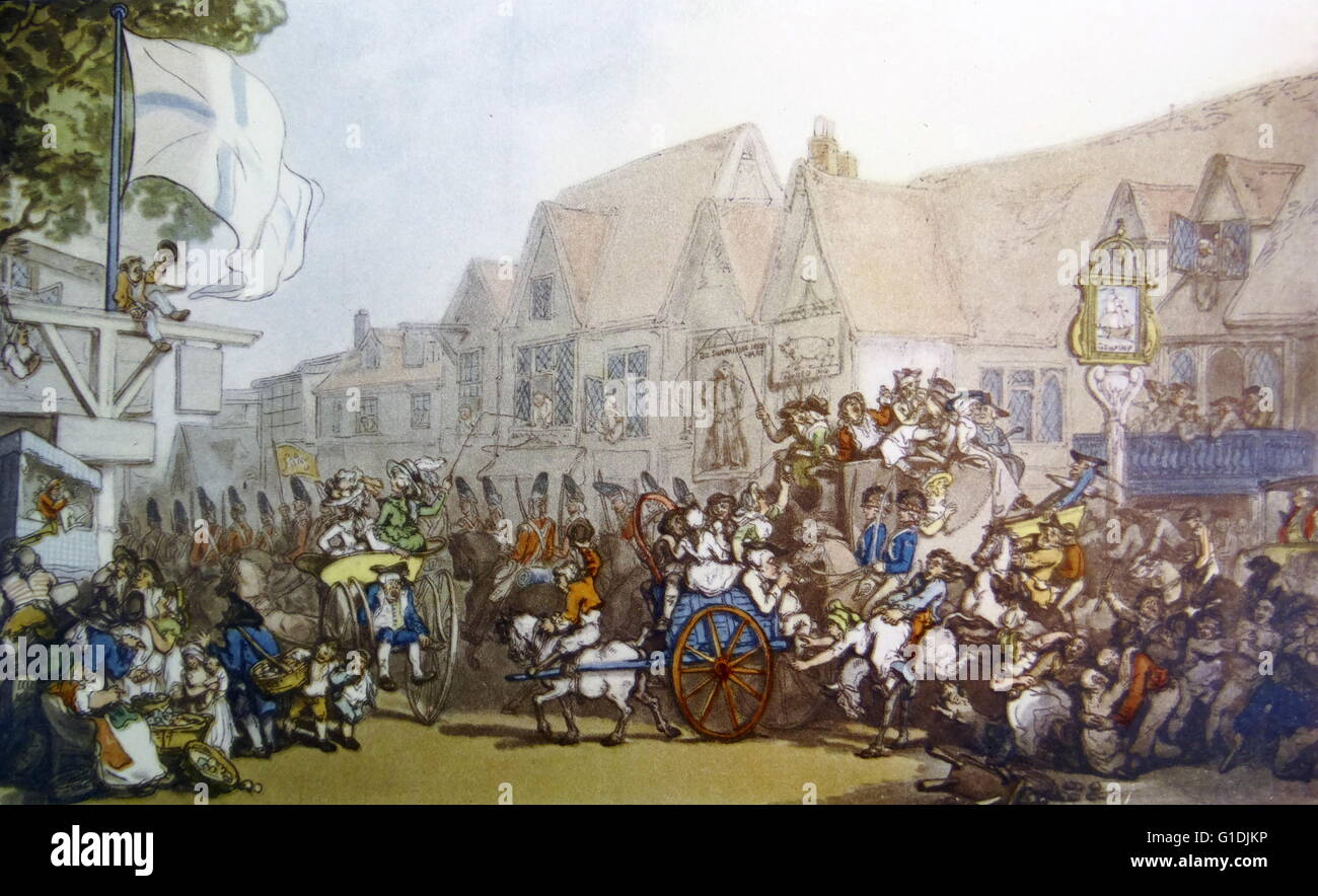 George III durchfahren von Deptford von Thomas Rowlandson Stockfoto