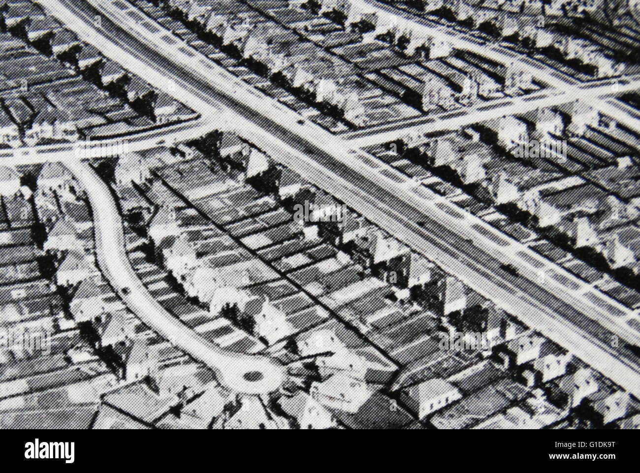Luftaufnahme von einer Wohnsiedlung in der Nähe von Borough of Sutton in Süd-London Stockfoto
