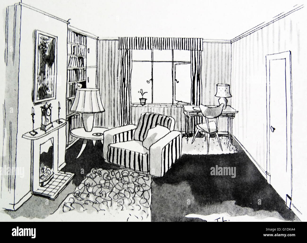 1950er Wohnzimmer Stockfotos & 1950er Wohnzimmer Bilder - Alamy