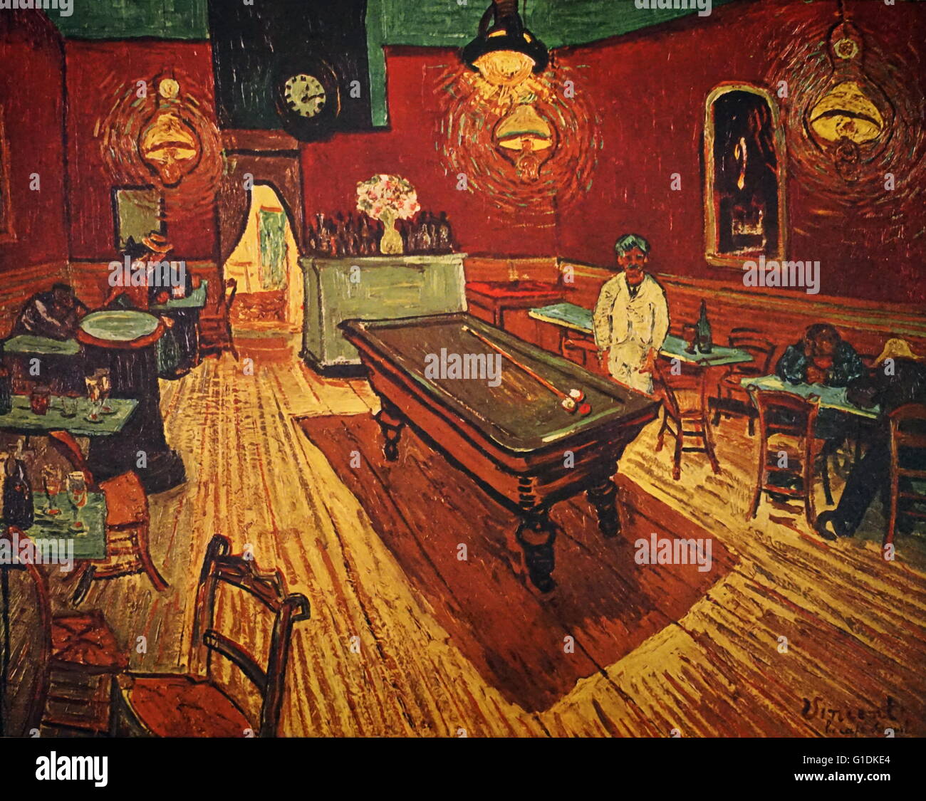 Post-impressionistischen Malers Vincent Van Gogh (1853-1890). Der Nacht Café 1888, Öl auf Leinwand Stockfoto