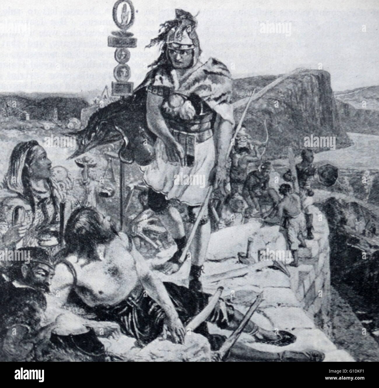 Gemälde, ein Sklave ruht am Fuße des einen Roman Officer Stockfoto