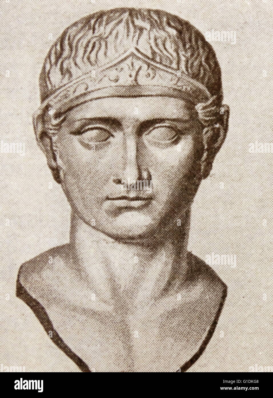 Büste des Nero Claudius Drusus (39-9 v. Chr.), römischer Politiker und Feldherr. Stockfoto