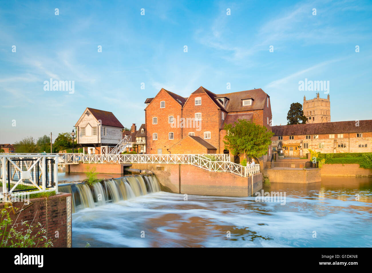 Langzeitbelichtung Foto Wassermühle Tewkesbury, Gloucestershire, UK. Stockfoto