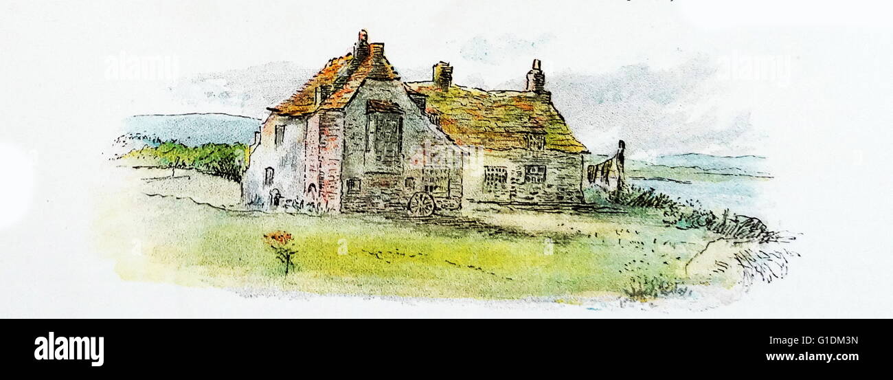 Anfang des 20. Jahrhunderts Illustration ein Küsten Haus im Süden von England. Vom 20. Jahrhundert Stockfoto