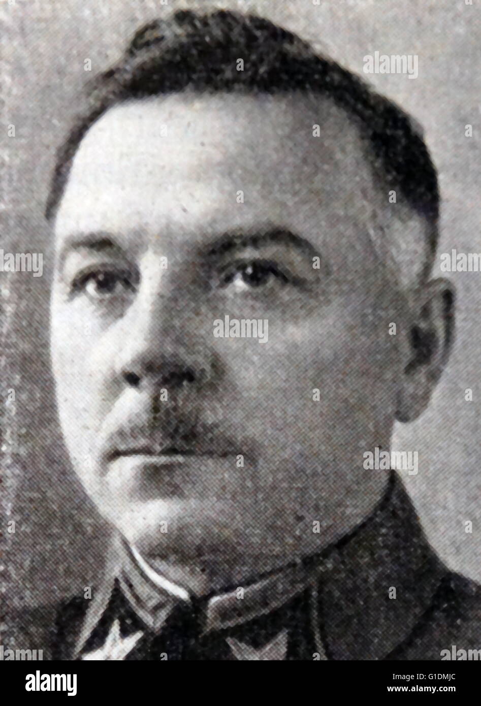 Fotografisches Porträt von Kliment Voroshilov (1881 – 1969) sowjetischen Militär Offizier und Politiker. Vom 20. Jahrhundert Stockfoto