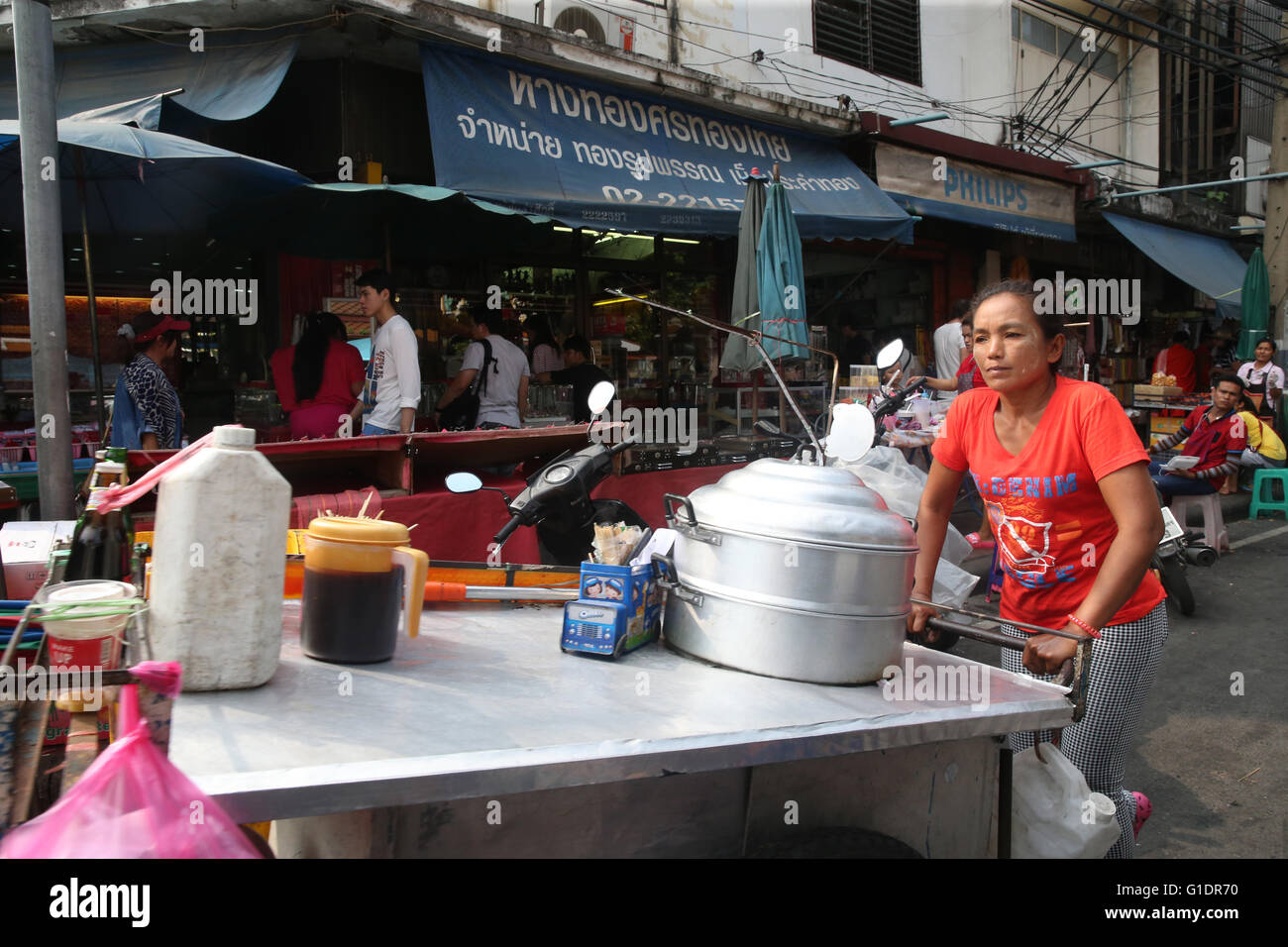 Essen Straßenhändler.  Bangkok. Thailand. Stockfoto