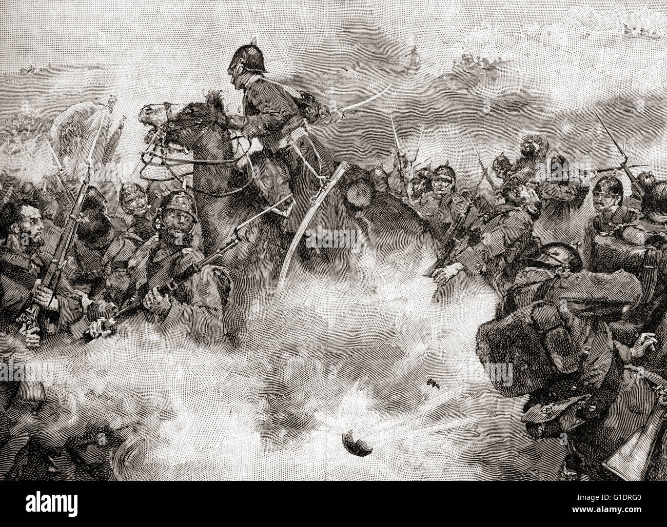 Krimkrieg.  Die Repulse eines russischen Angriffs während der Belagerung von Kars, 1855. Stockfoto