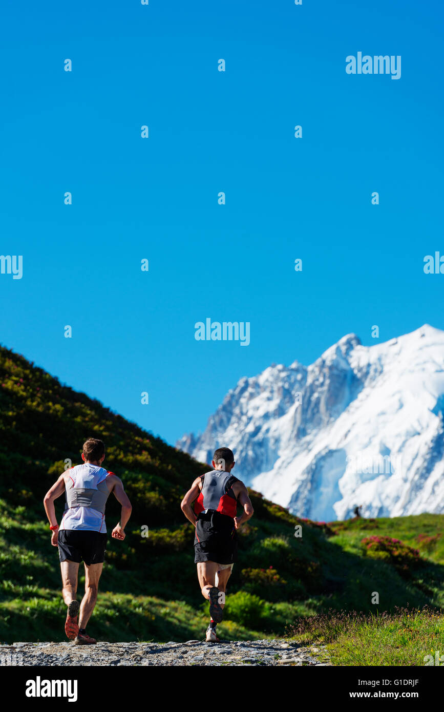 Europa, Frankreich, Haute Savoie, Rhône-Alpen, Chamonix, Chamonix Trail-running-marathon Stockfoto