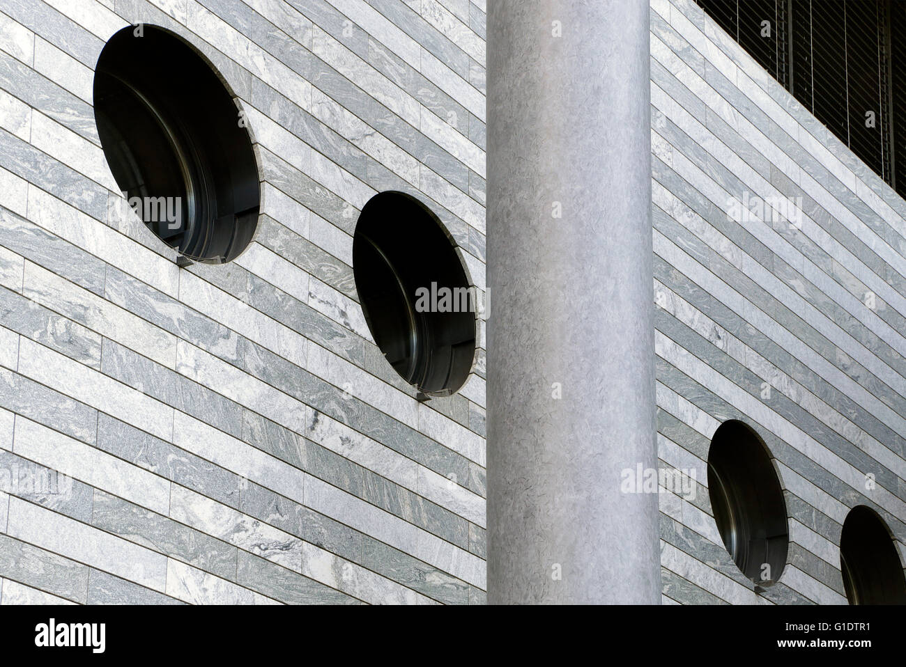 Mario Botta - Bank für internationalen Zahlungsausgleich - Architekturgebäude in Basel, Schweiz Stockfoto