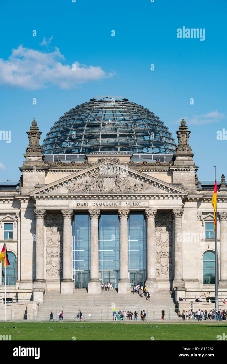 Blick auf den Reichstag Gebäude in Berlin-Deutschland Stockfoto
