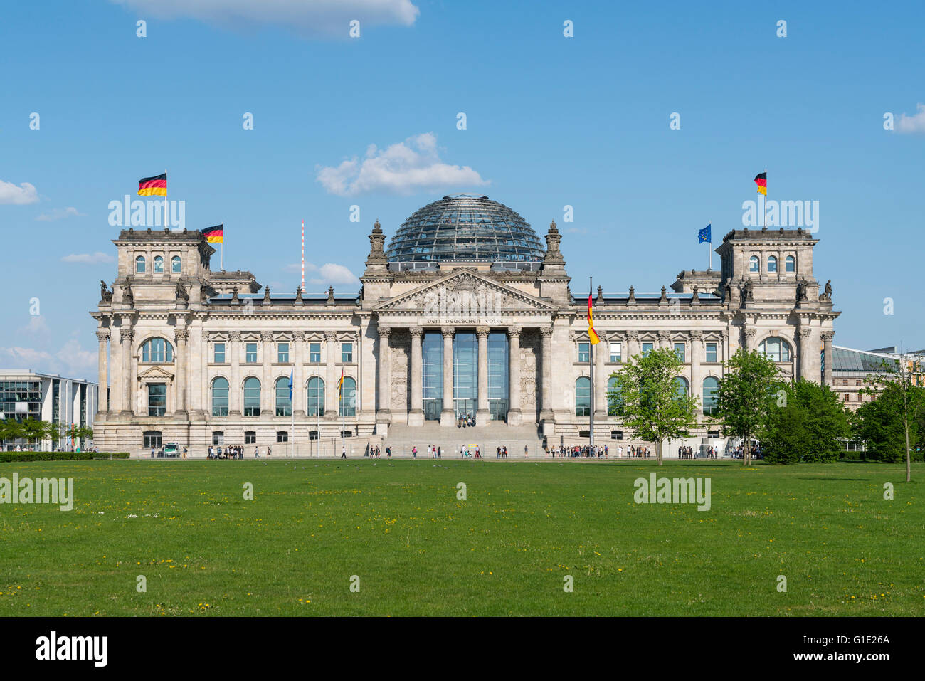 Blick auf den Reichstag Gebäude in Berlin-Deutschland Stockfoto