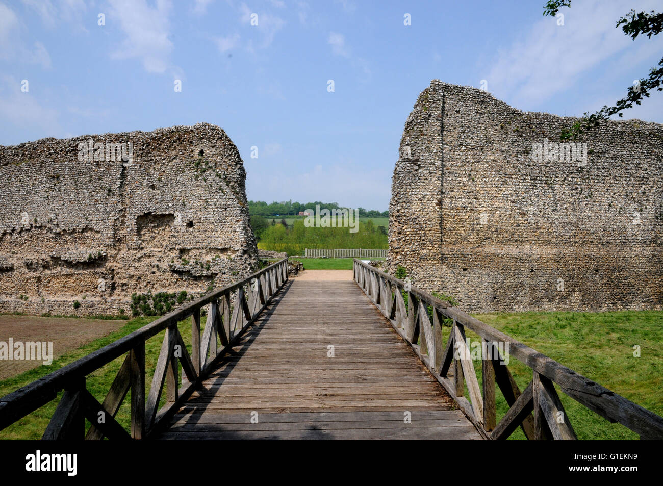 Der Eingang in Eynsford Burg im Norden Kent Dorf dieses Namens. Stockfoto