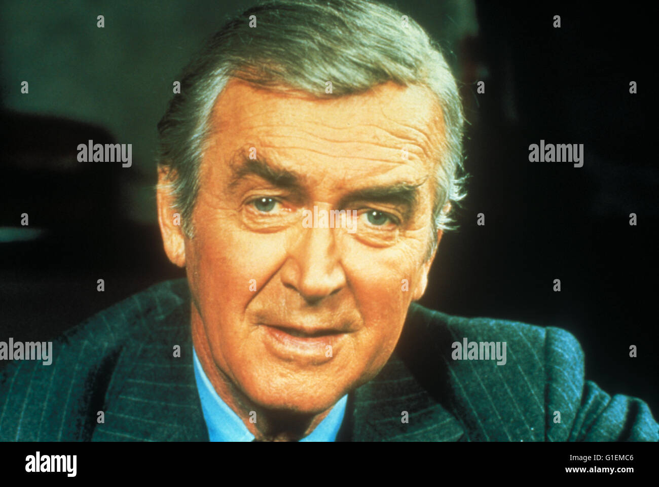 Hawkins / James Stewart, James Stewart als Strafverteidiger Billy Jim Hawkins (TV-Serie) Stockfoto