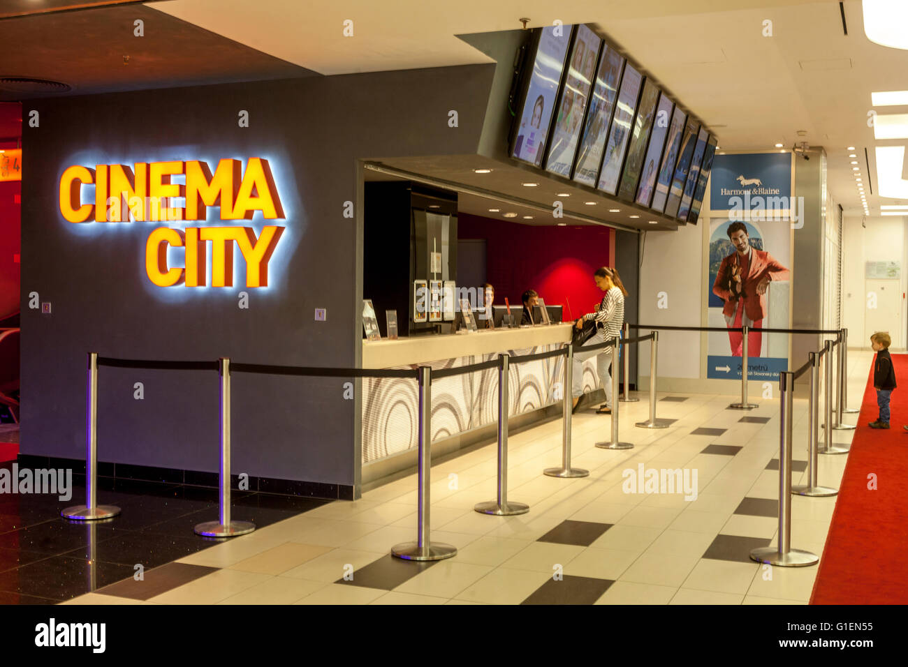 Cinema City, ticketing und Eintritt in den Kinosälen, Na Prikope Straße, Prag, Tschechische Republik Stockfoto