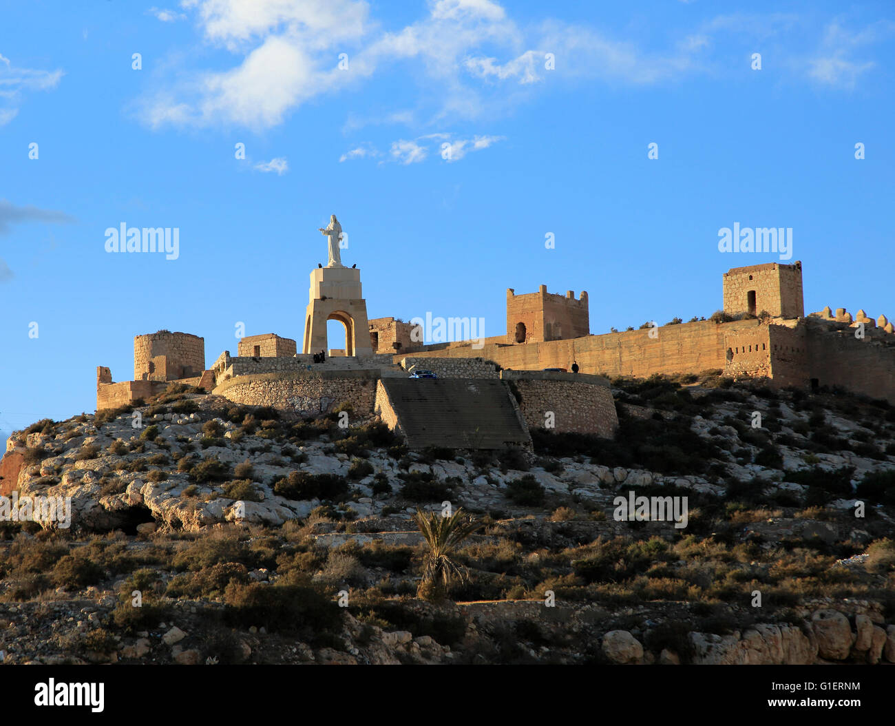 Mirador del Cerro de San Cristobal, Stadt Almeria, Spanien Stockfoto