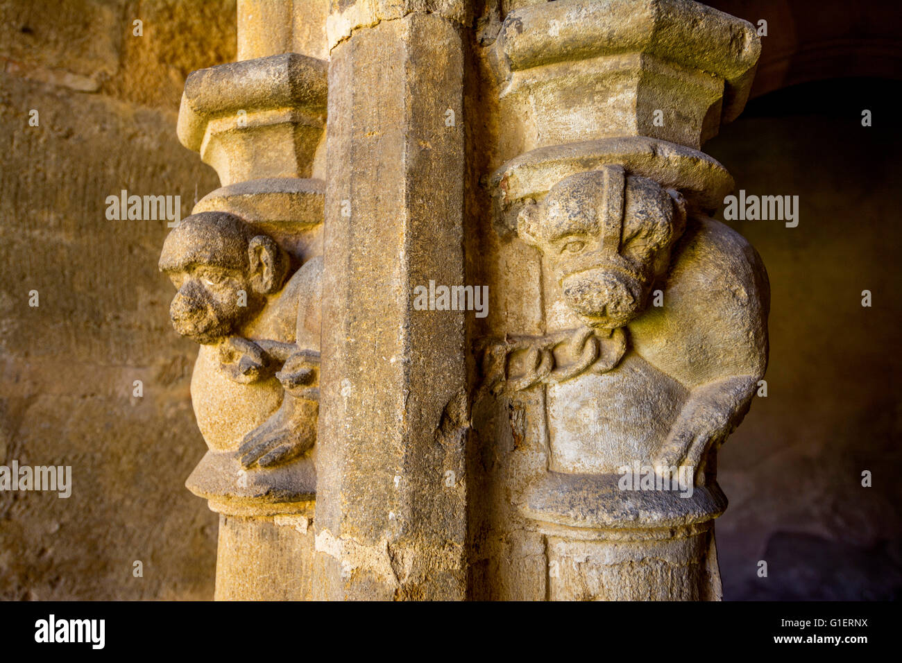 Kreuzgang des Klosters der Cordeliers. Charlieu. Brionnais. Departement Loire. Auvergne-Rhone-Alpes. Frankreich Stockfoto