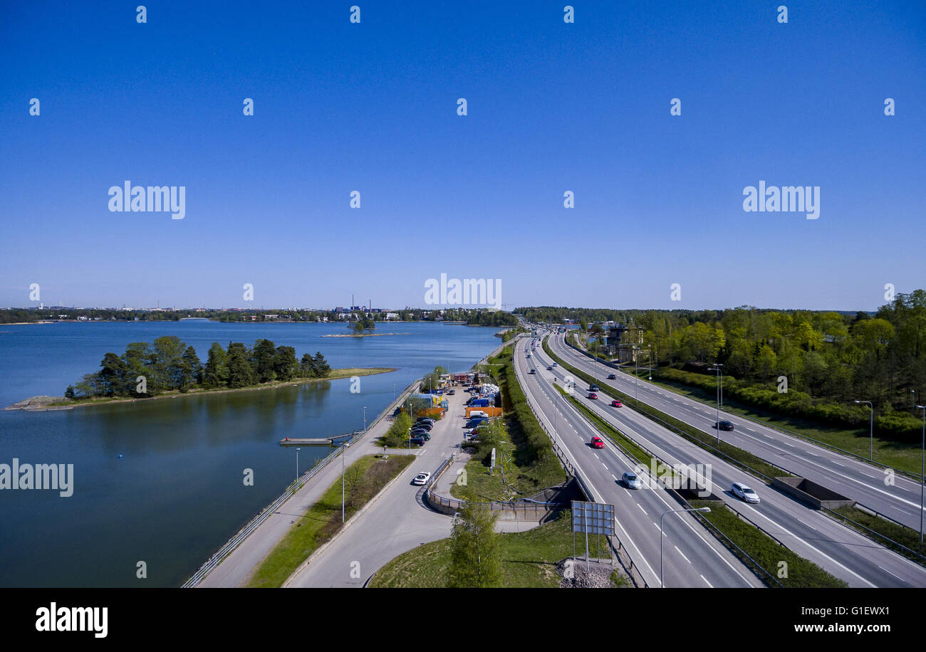 West-Route in Drohne aus der Luft fotografiert Stockfoto