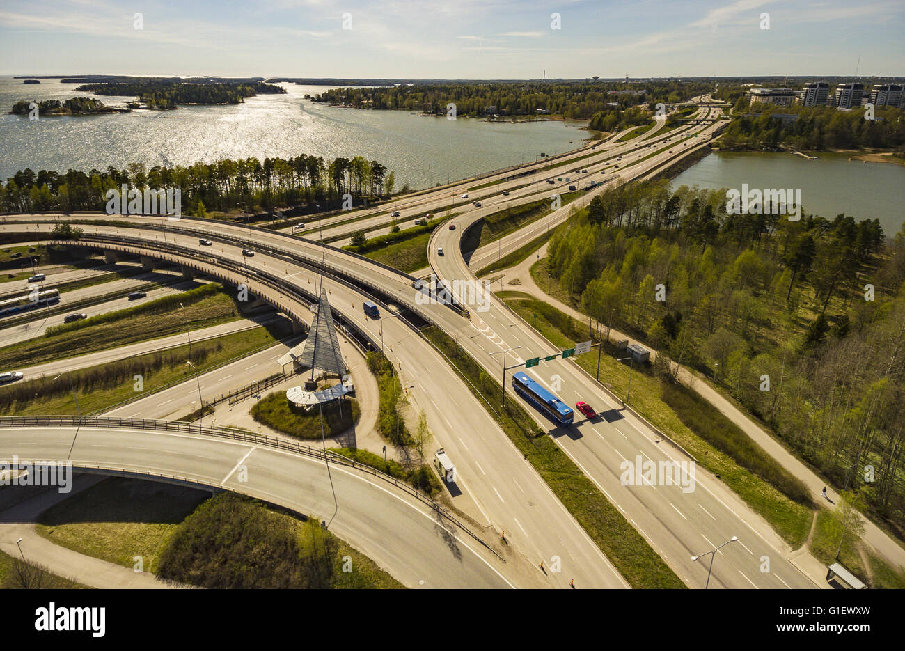 West-Route in Drohne aus der Luft fotografiert Stockfoto