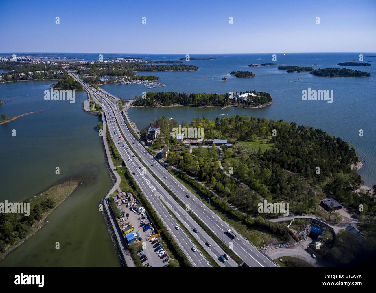 West-Route in Drohne aus der Luft fotografiert Stockfoto