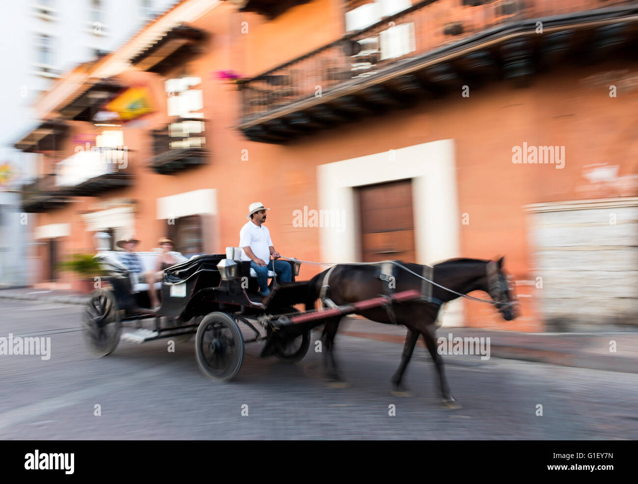 Pferdekutsche Cartagena de Indias-Kolumbien-Südamerika Stockfoto