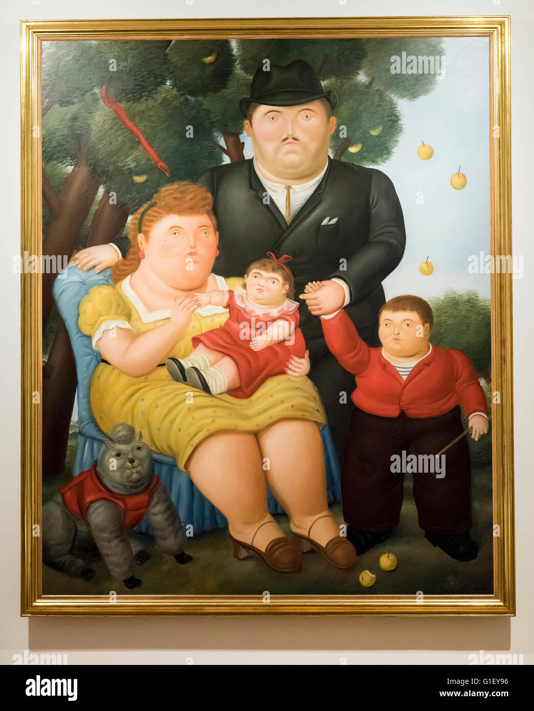 Eine Familie ich Malerei von Fernando Botero an Botero Museum Bogota Kolumbien Stockfoto