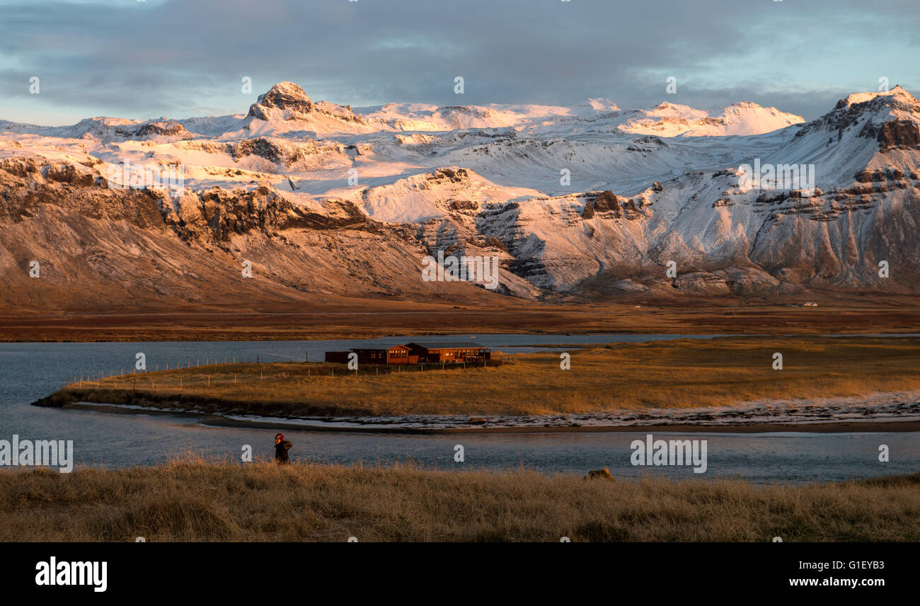 Sunrise Snaefellsjökull Nationalpark, Westisland Stockfoto