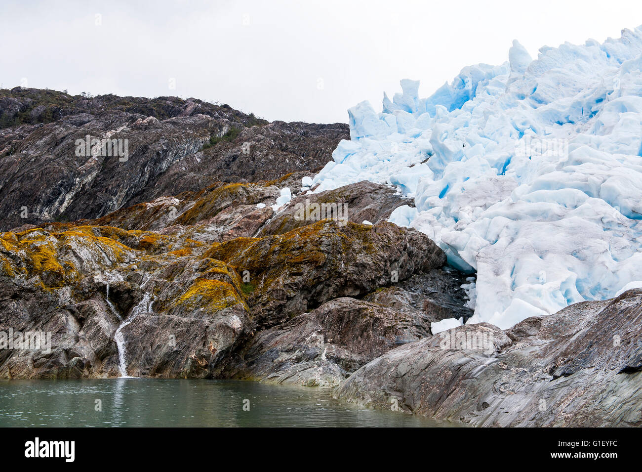 Brujo Gletscher Asien Fjord Patagonien Chile Stockfoto