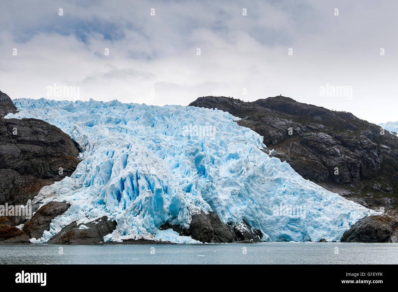 Gletscher bei Calvo Fjord Patagonien Chile Stockfoto